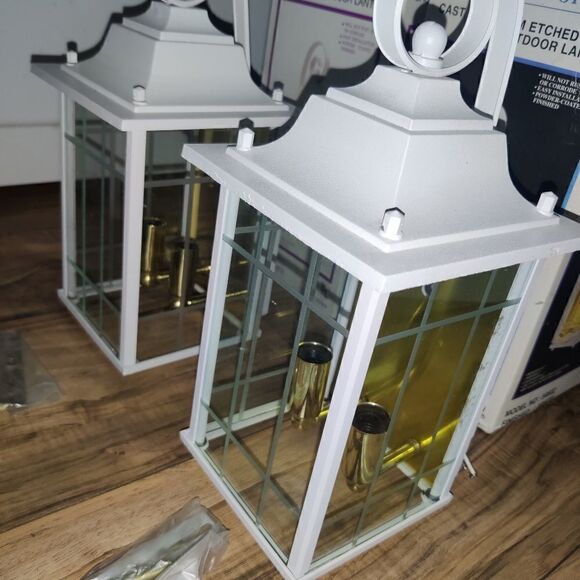 Set Of 2 Bel Air Lighting Outdoor Lantern Cast Al - Picture 9 of 9